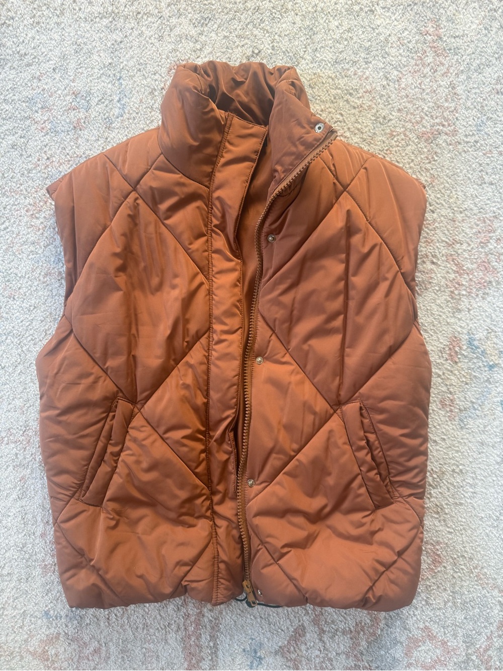 Insulated Quilted Vest in Rust